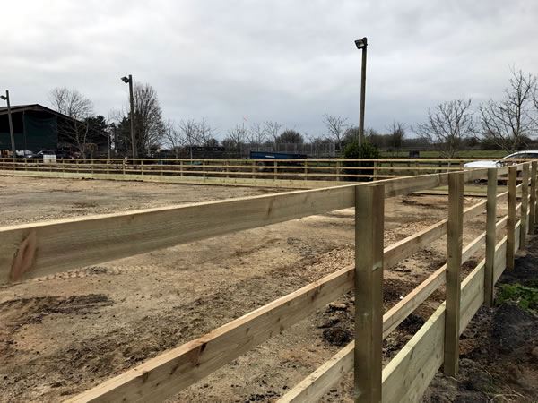 Fencing around a horse manege in Eynsham